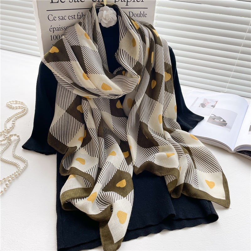 Exclusive Chessboard Plaid Scarf — YM220 1 — Size 180x90cm — Back View