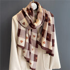 Exclusive Chessboard Plaid Scarf — YM220 1 — Size 180x90cm — Side View