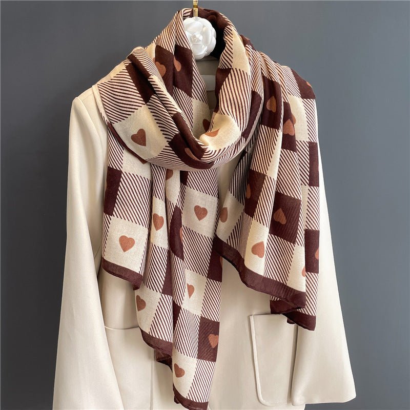 Exclusive Chessboard Plaid Scarf — YM220 1 — Size 180x90cm — Side View