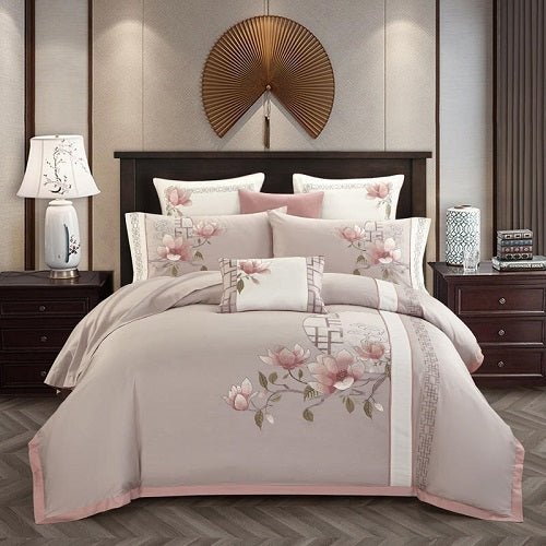 Exclusive Chinese national style bedding — Green — Size 220x240cm — Front View