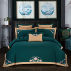 Exclusive Chinese national style bedding — Green — Size 220x240cm — Back View