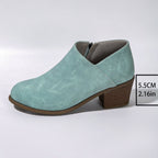 Exclusive Chunky Heel Round Toe Ankle Boots — Blue — Size 36. — Alternate View 8