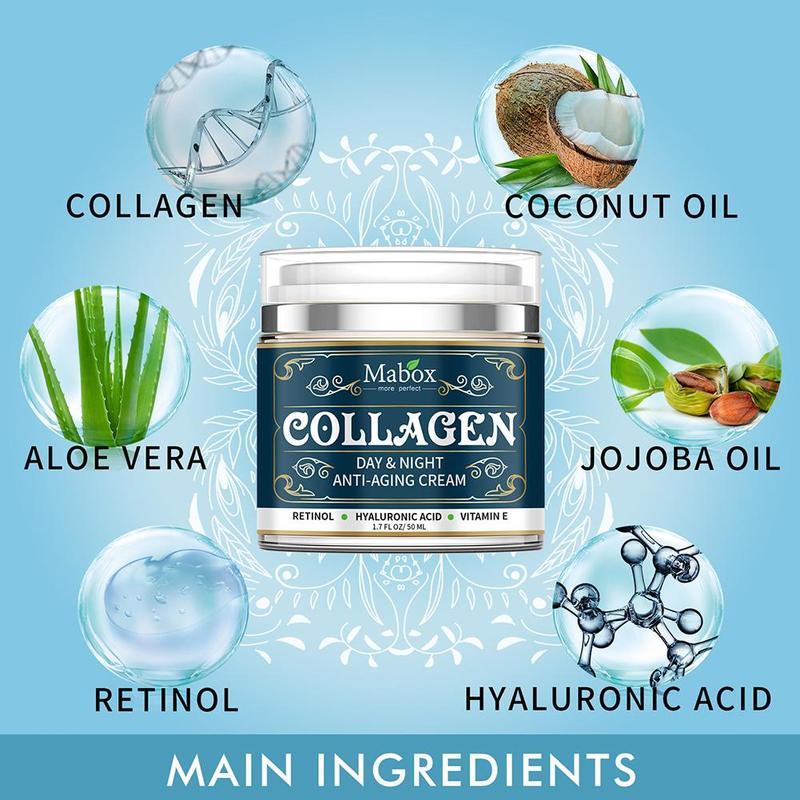 Exclusive Collagen  Moisturizing Facial Cream Skin Care Products — Blue — Size 50g — Top View