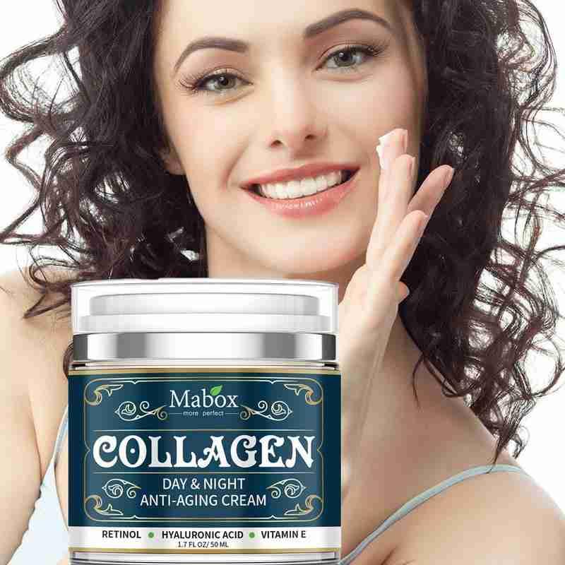 Exclusive Collagen  Moisturizing Facial Cream Skin Care Products — Blue — Size 50g — Back View
