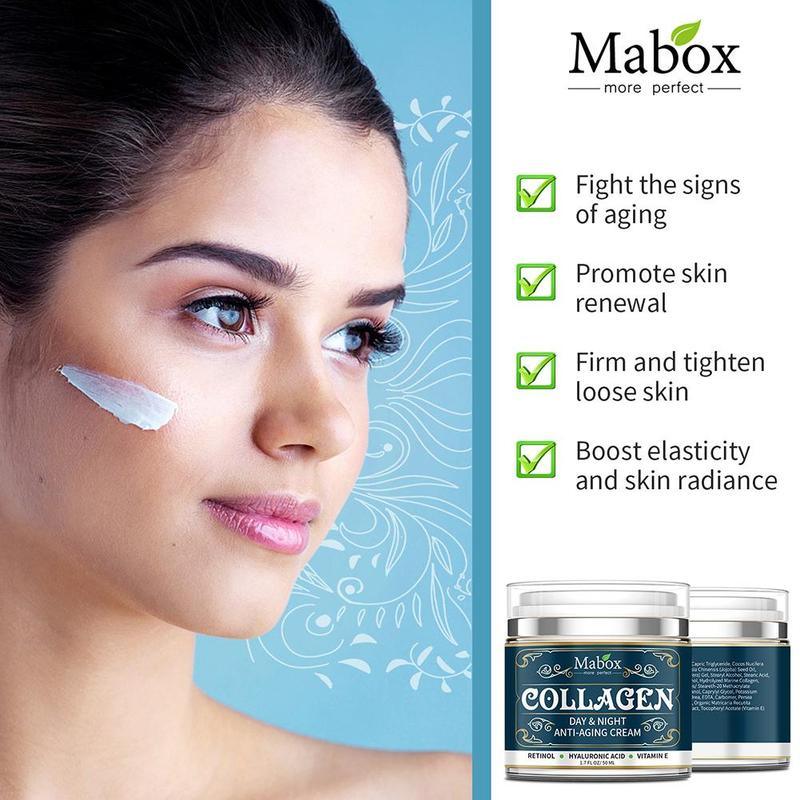 Exclusive Collagen  Moisturizing Facial Cream Skin Care Products — Blue — Size 50g — Side View