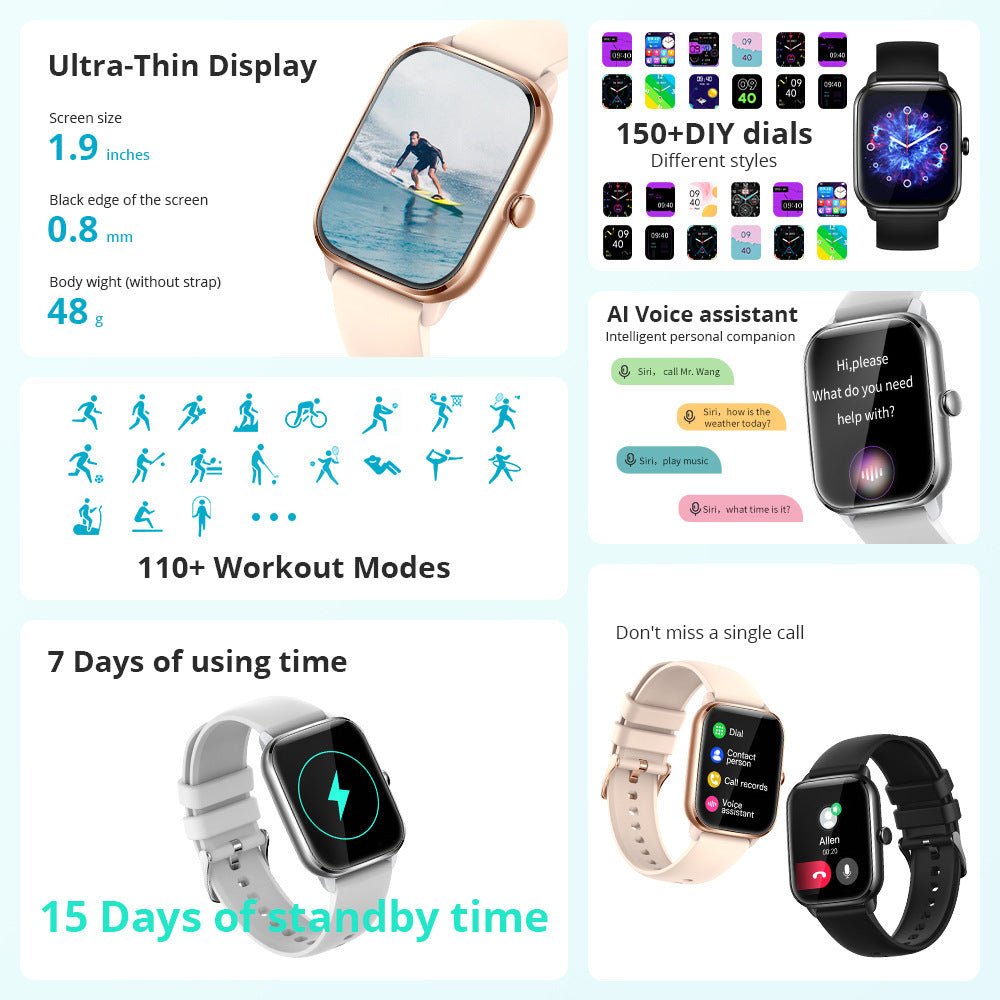 Exclusive COLMI C61 Smart Watch Sports Heart Rate Meter — Black — Alternate View 8