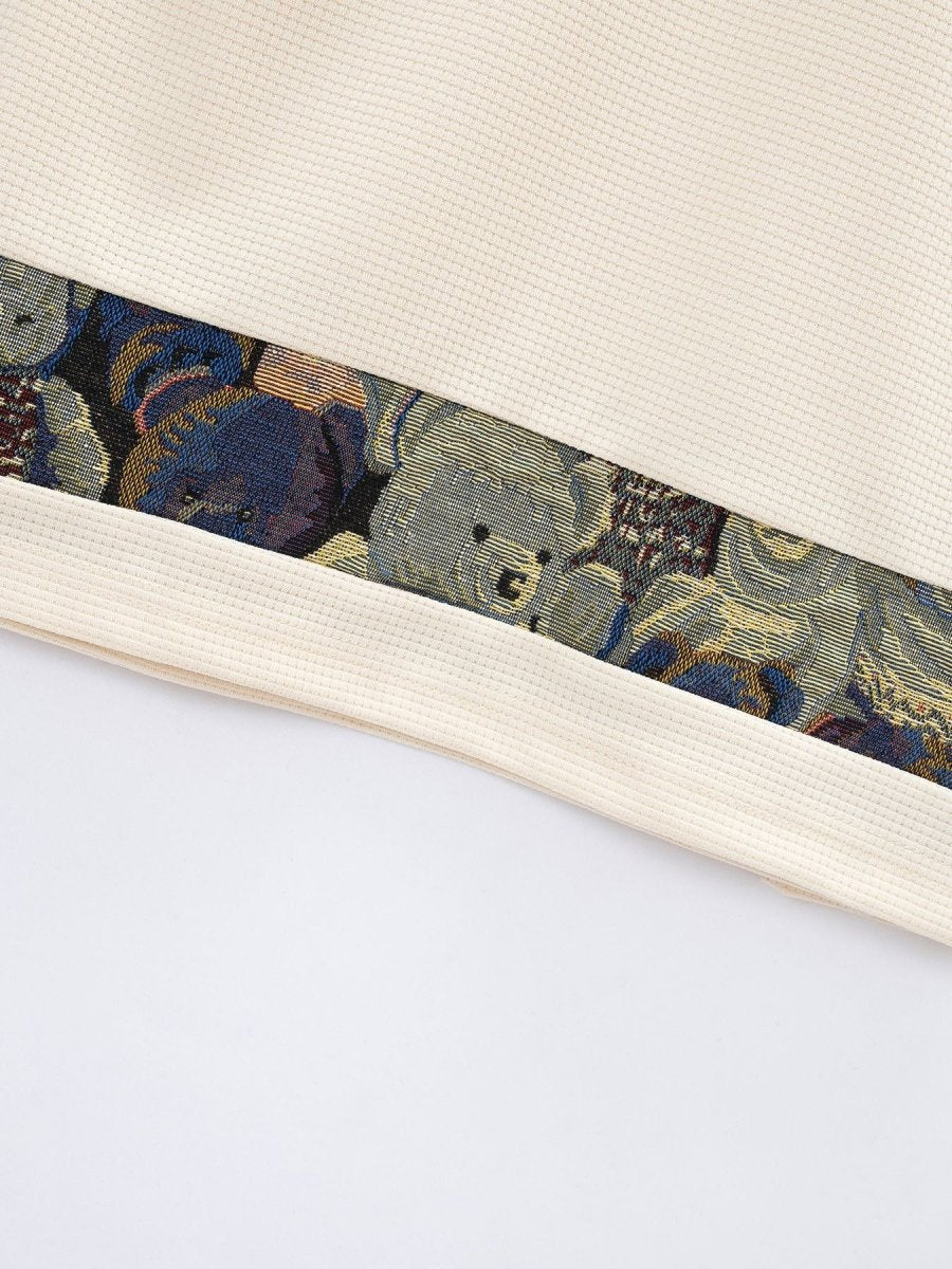Exclusive Color Stitching Stand-collar Short Sleeve Button Fashion — White — Size S — Alternate View 10