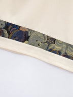 Exclusive Color Stitching Stand-collar Short Sleeve Button Fashion — White — Size S — Alternate View 10