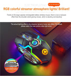 Exclusive Color Wireless Gaming RGB Rechargeable Mute Button Mouse — Grey — Alternate View 11