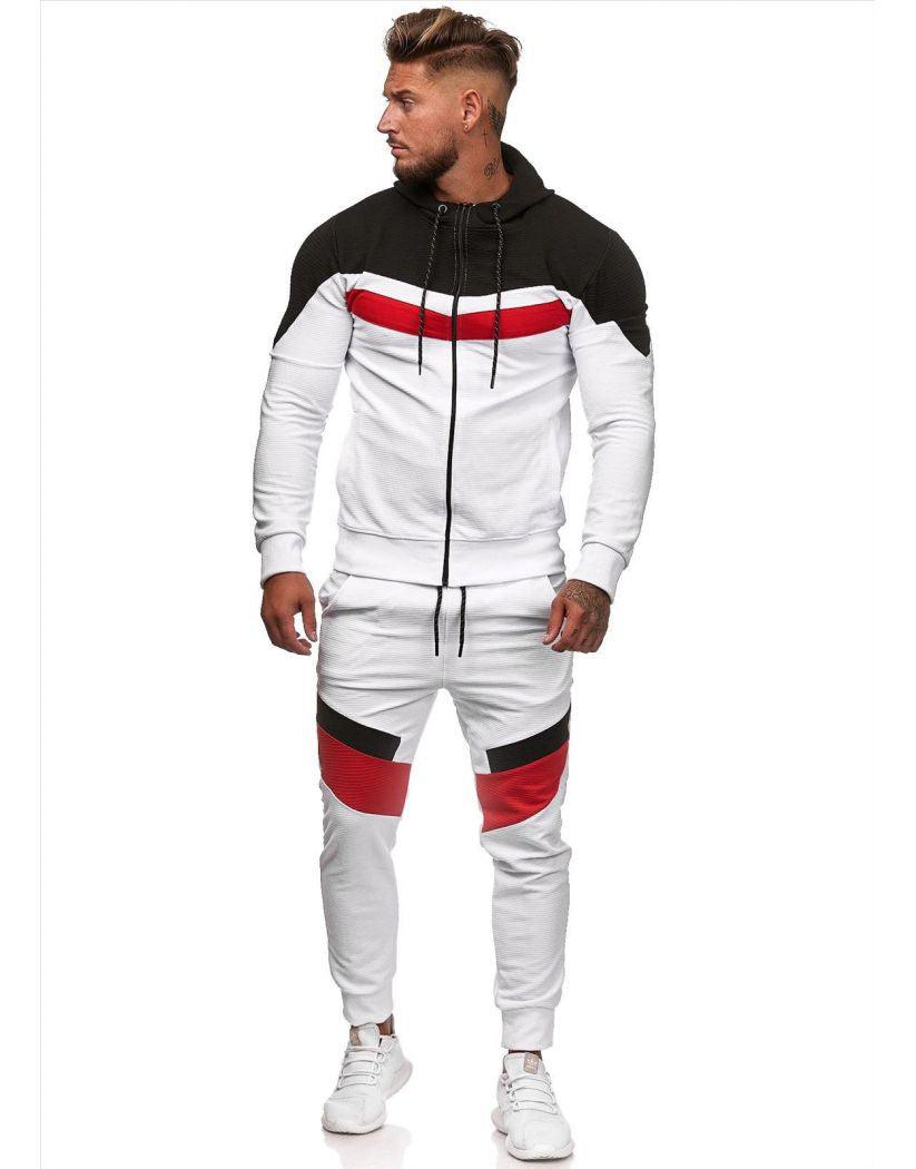 Exclusive Colorblock Hoodie Sportswear — Red — Size 3XL — Side View