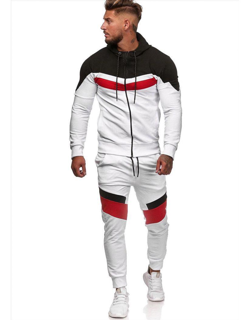 Exclusive Colorblock Hoodie Sportswear — Red — Size 3XL — Alternate View 9