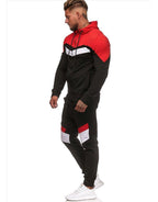 Exclusive Colorblock Hoodie Sportswear — Red — Size 3XL — Lifestyle View