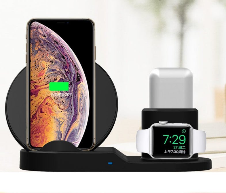 Exclusive 3-in-1 Wireless Charger — White+AU Plug — Size 1pcs — Back View