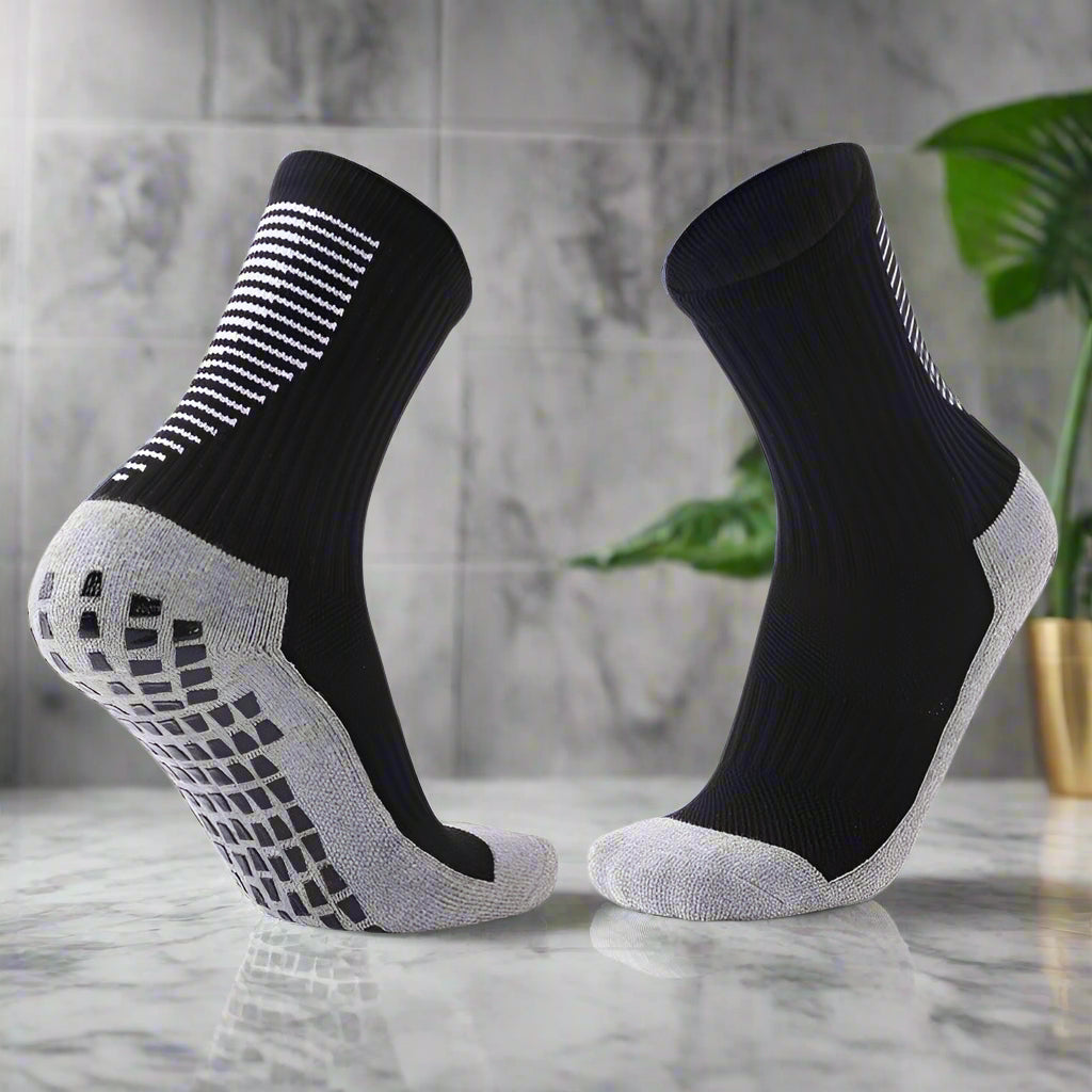 Exclusive Competition Training Sports Socks | Comfort & Support — 3pcs Black — Front View