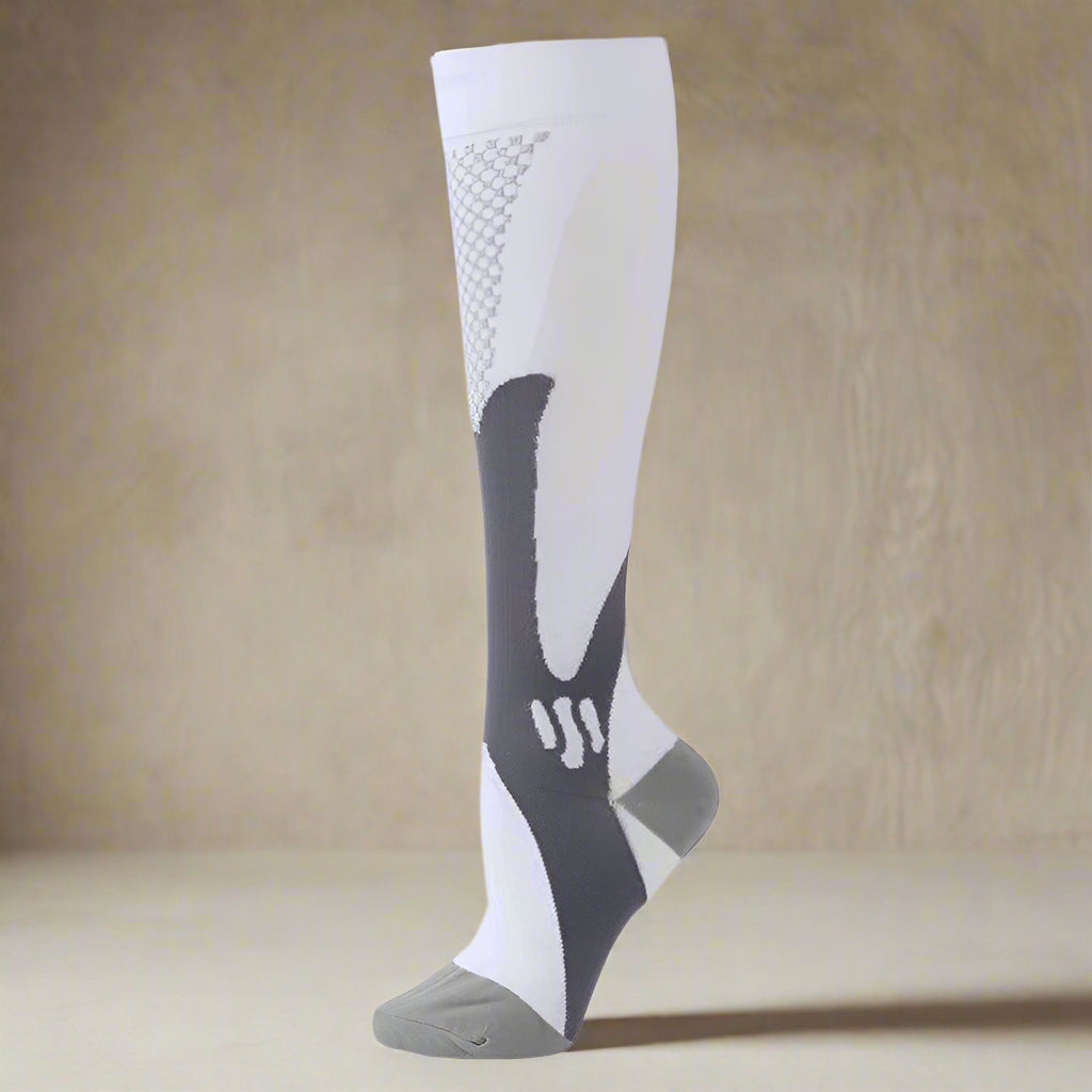 Exclusive Compression Long Tube Sports Socks | Support & Comfort — Black 3pcs — Size 2XL — Front View