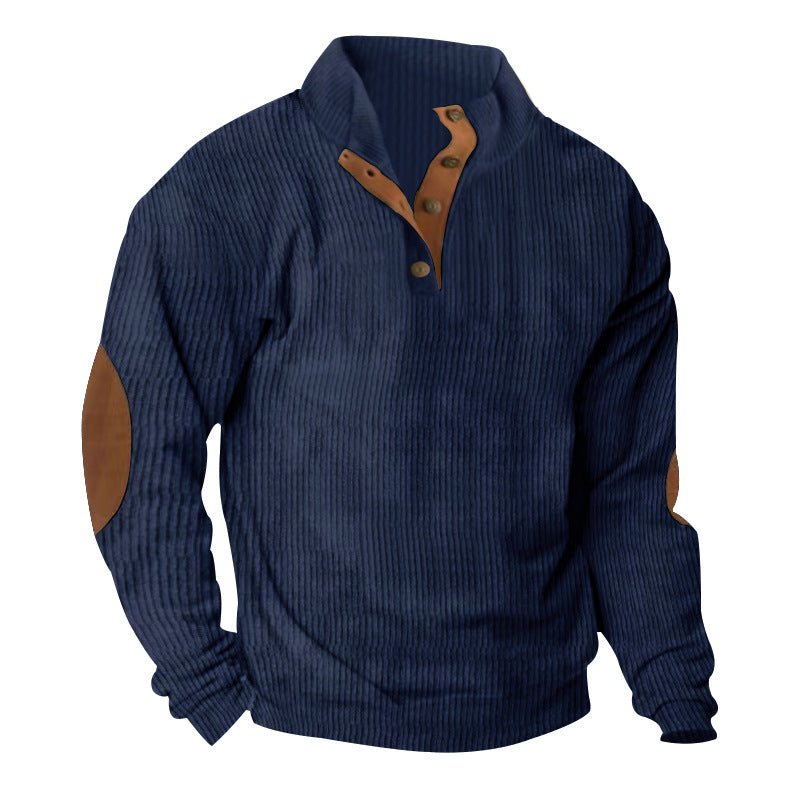 Exclusive Corduroy Casual Stand Collar Sweater — Fruit Green — Size S — Alternate View 9