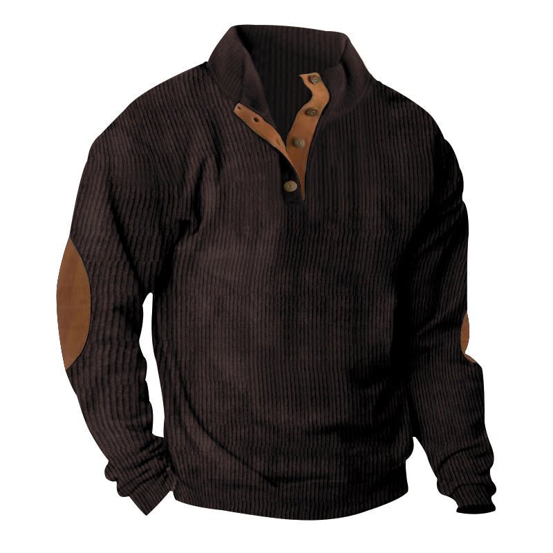Exclusive Corduroy Casual Stand Collar Sweater — Fruit Green — Size S — Alternate View 12