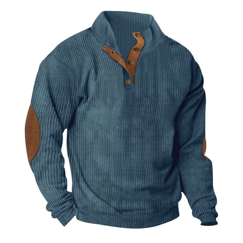 Exclusive Corduroy Casual Stand Collar Sweater — Fruit Green — Size S — Alternate View 10