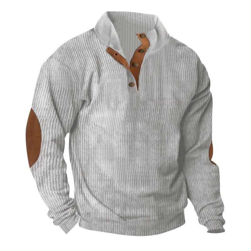 Exclusive Corduroy Casual Stand Collar Sweater — Fruit Green — Size S — Alternate View 7