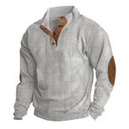 Exclusive Corduroy Casual Stand Collar Sweater — Fruit Green — Size S — Side View