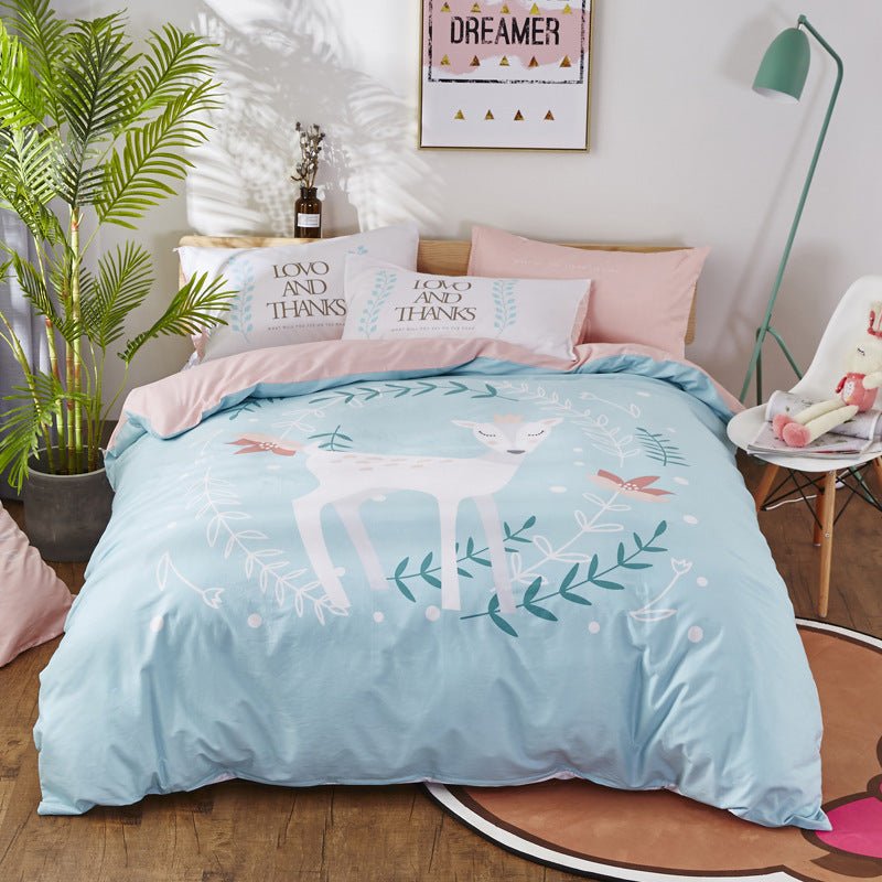 Exclusive Cotton Cartoon Bedding Set — 6 Style — Size 200x230cm — Top View