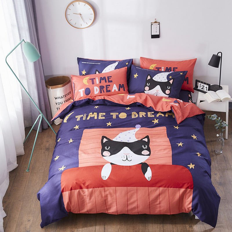 Exclusive Cotton Cartoon Bedding Set — 6 Style — Size 200x230cm — Back View