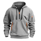 Exclusive Cotton Dropped Shoulder Hooded Sweatshirt — Black — Size 3XL — Lifestyle View