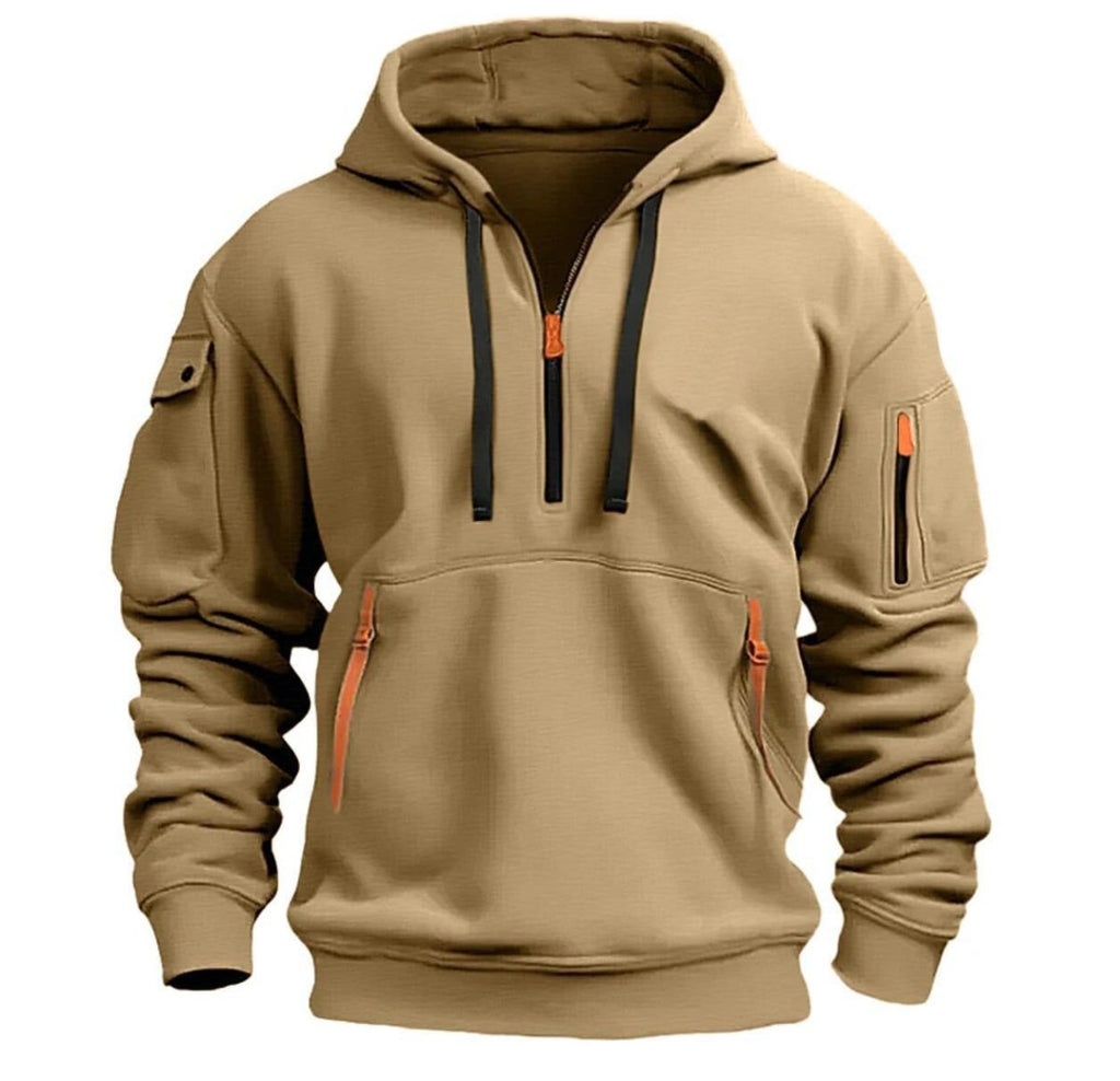 Exclusive Cotton Dropped Shoulder Hooded Sweatshirt — Black — Size 3XL — Alternate View 7