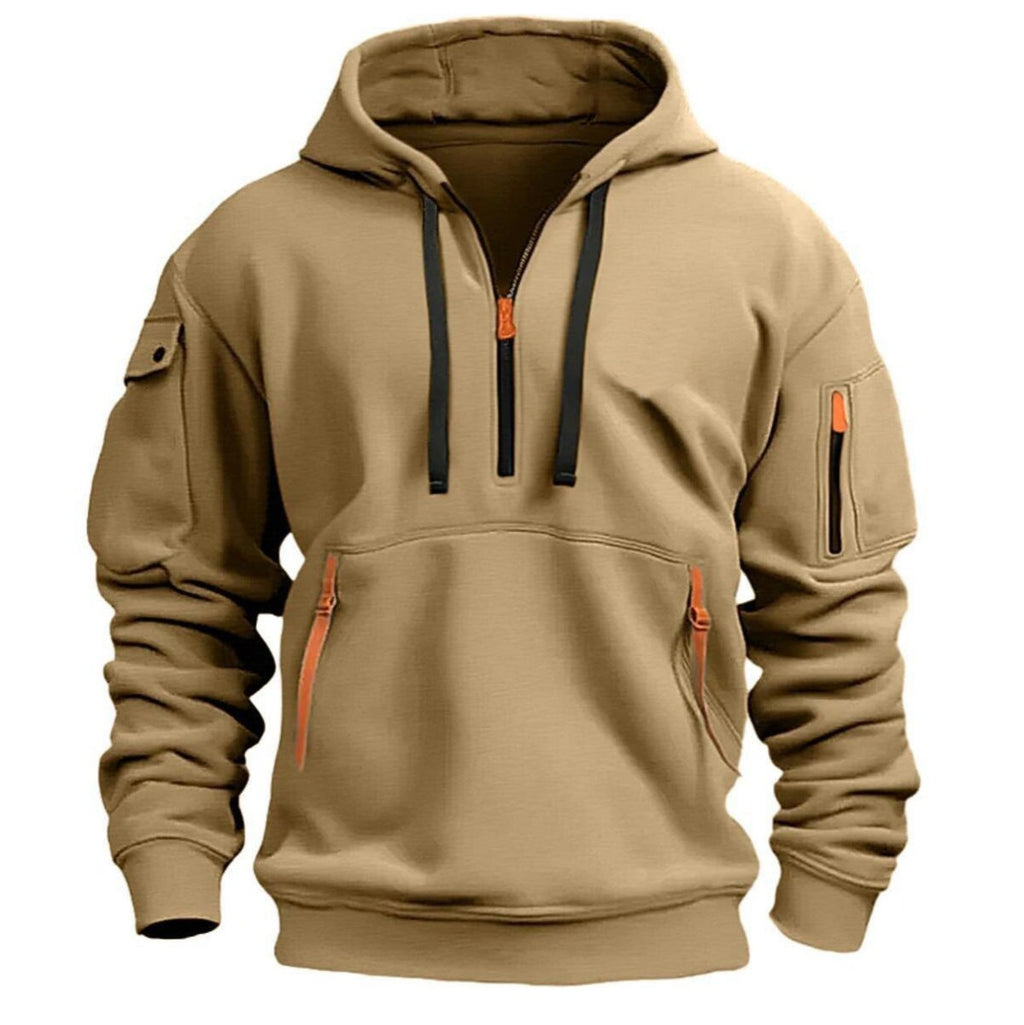 Exclusive Cotton Dropped Shoulder Hooded Sweatshirt — Black — Size 3XL — Top View