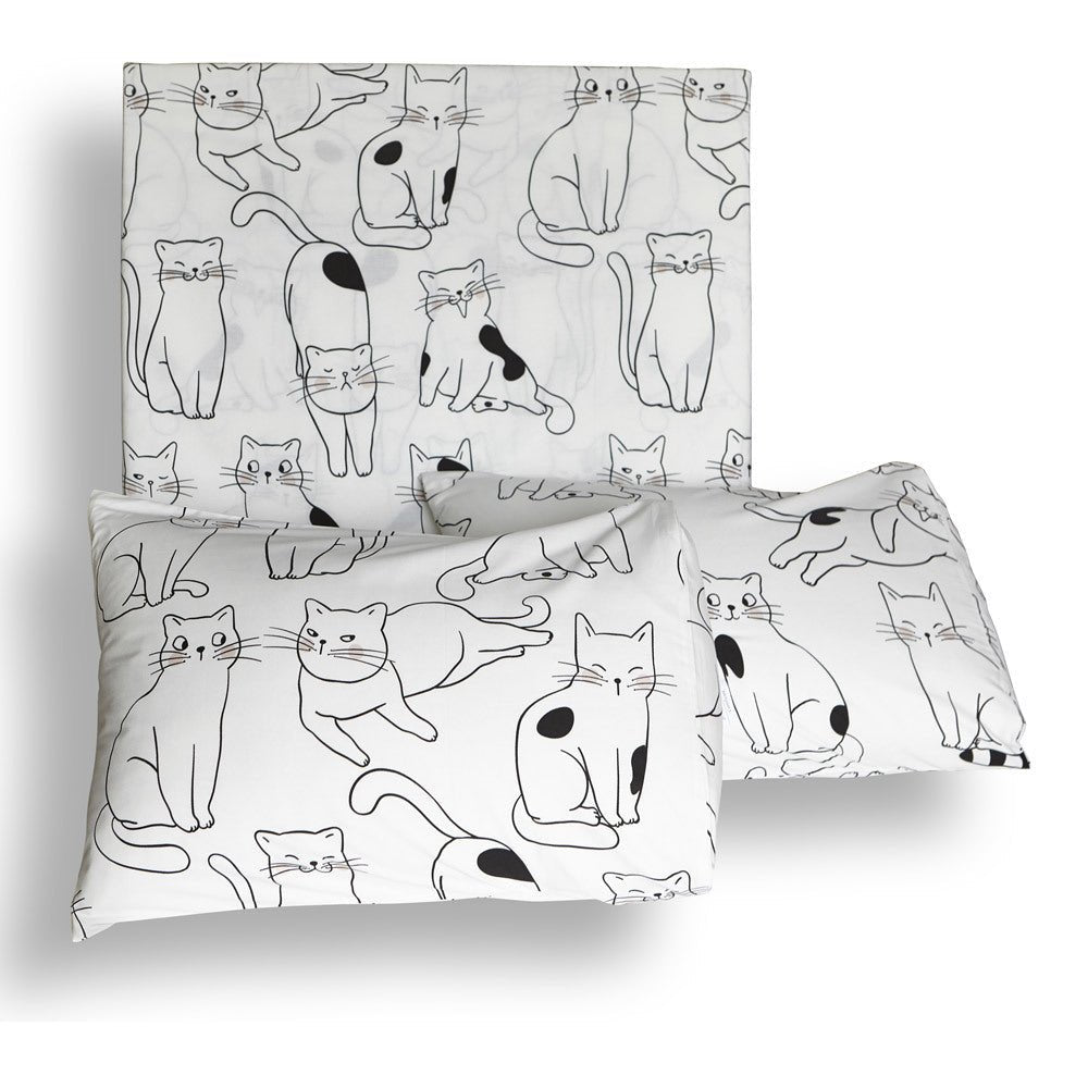 Exclusive Cotton four-piece three-piece bedding — White — Size 1.5m3pc set — Top View