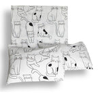 Exclusive Cotton four-piece three-piece bedding — White — Size 1.5m3pc set — Top View