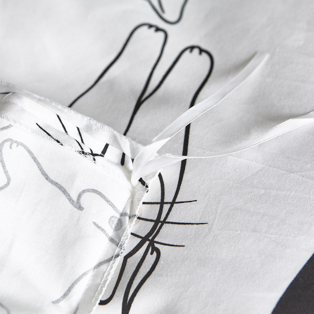 Exclusive Cotton four-piece three-piece bedding — White — Size 1.5m3pc set — Detail View