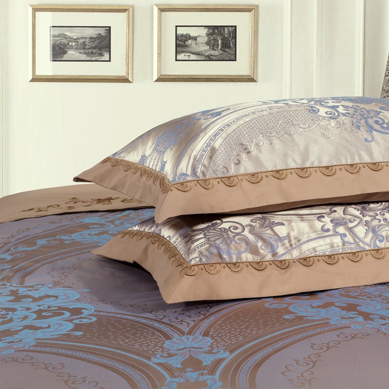 Exclusive Cotton Wedding Bedding — Blue Camel — Size 1.5M — Top View