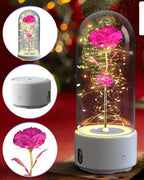Exclusive 2-in-1 Rose LED Light & Bluetooth Speaker — Black Base Red Flower — Alternate View 16