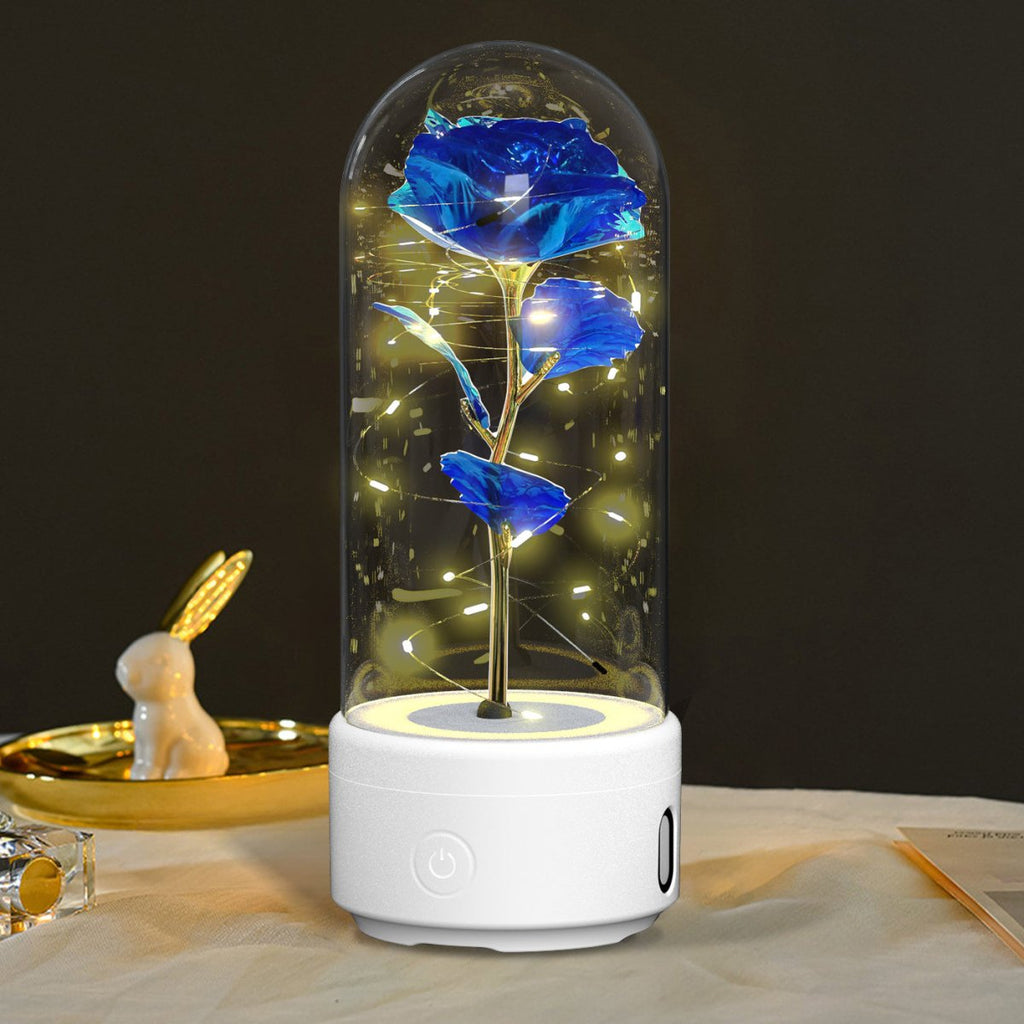 Exclusive 2-in-1 Rose LED Light & Bluetooth Speaker — Black Base Red Flower — Alternate View 17