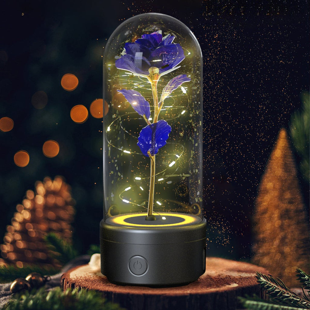 Exclusive 2-in-1 Rose LED Light & Bluetooth Speaker — Black Base Red Flower — Alternate View 13