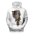 Exclusive Creative Cat 3D Digital Print Hoodie — A — Size 2XL — Lifestyle View