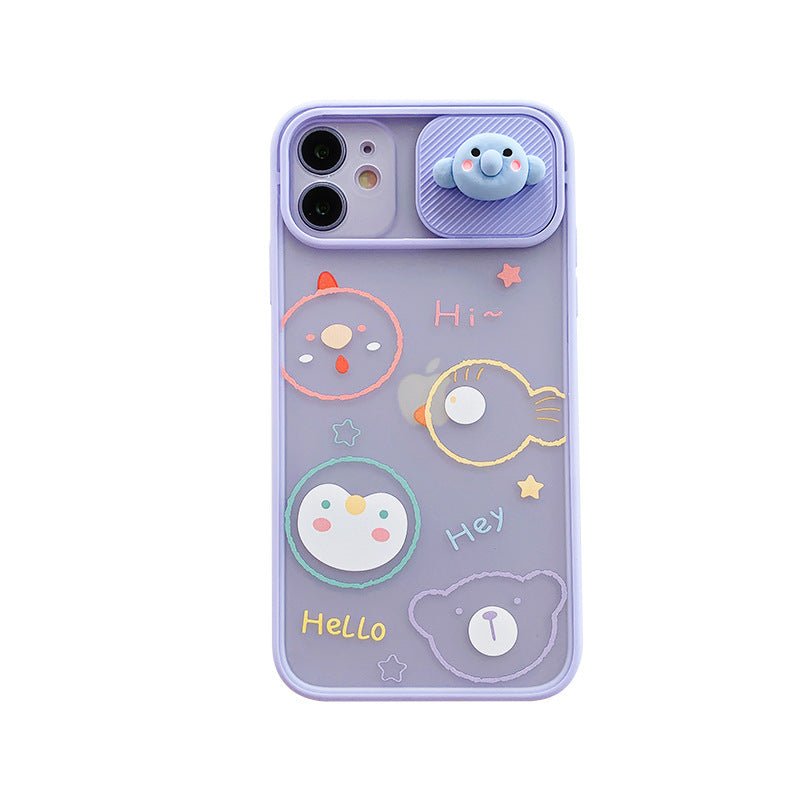Exclusive Creative New Cartoon Window Mobile Phone Case — Yellow — Size iPhone7/8 — Top View