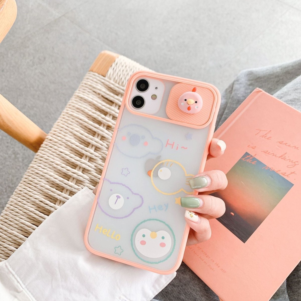 Exclusive Creative New Cartoon Window Mobile Phone Case — Yellow — Size iPhone7/8 — Side View