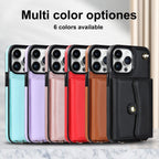 Exclusive Crossbody Card Holder Phone Case Multi-function Card Holder — Black — Size 11 — Front View