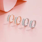 Exclusive Cube Sugar Earrings Niche Exquisite — White Gold Color — Size 925 Silver — Side View