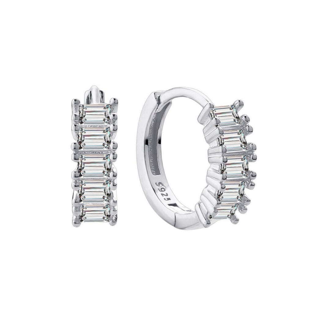 Exclusive Cube Sugar Earrings Niche Exquisite — White Gold Color — Size 925 Silver — Lifestyle View