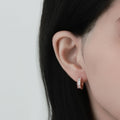 Exclusive Cube Sugar Earrings Niche Exquisite — White Gold Color — Size 925 Silver — Front View