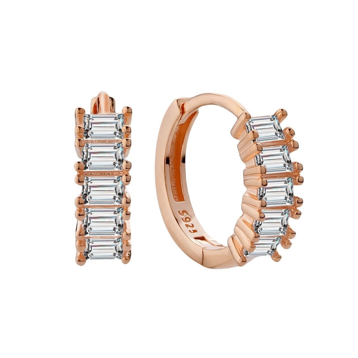 Exclusive Cube Sugar Earrings Niche Exquisite — White Gold Color — Size 925 Silver — Alternate View 7