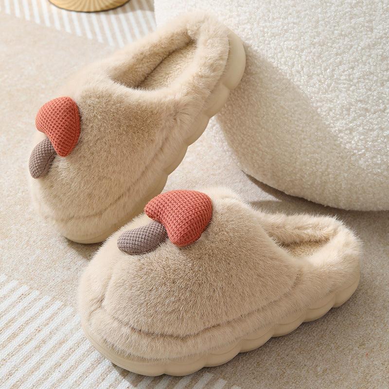 Exclusive Cute Mushroom Cotton Slippers For Women — Camel — Size 36or37 — Alternate View 11