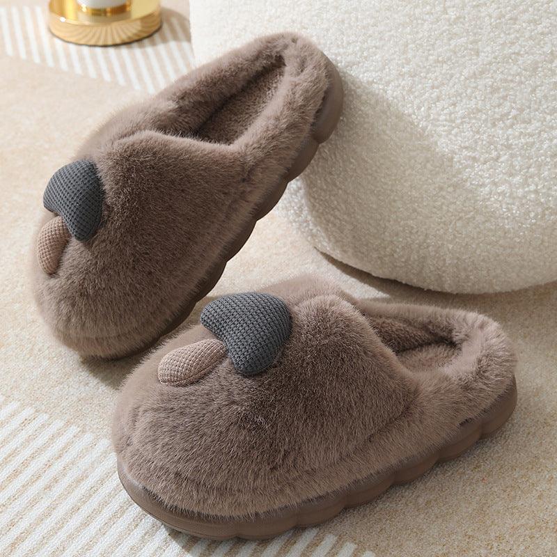 Exclusive Cute Mushroom Cotton Slippers For Women — Camel — Size 36or37 — Alternate View 12