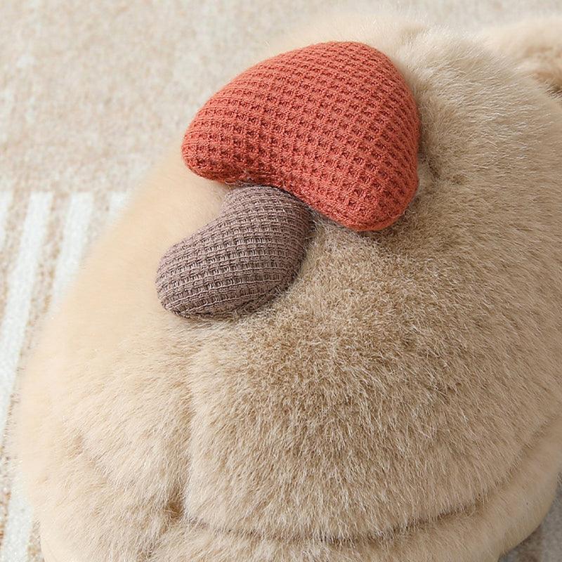 Exclusive Cute Mushroom Cotton Slippers For Women — Camel — Size 36or37 — Alternate View 23