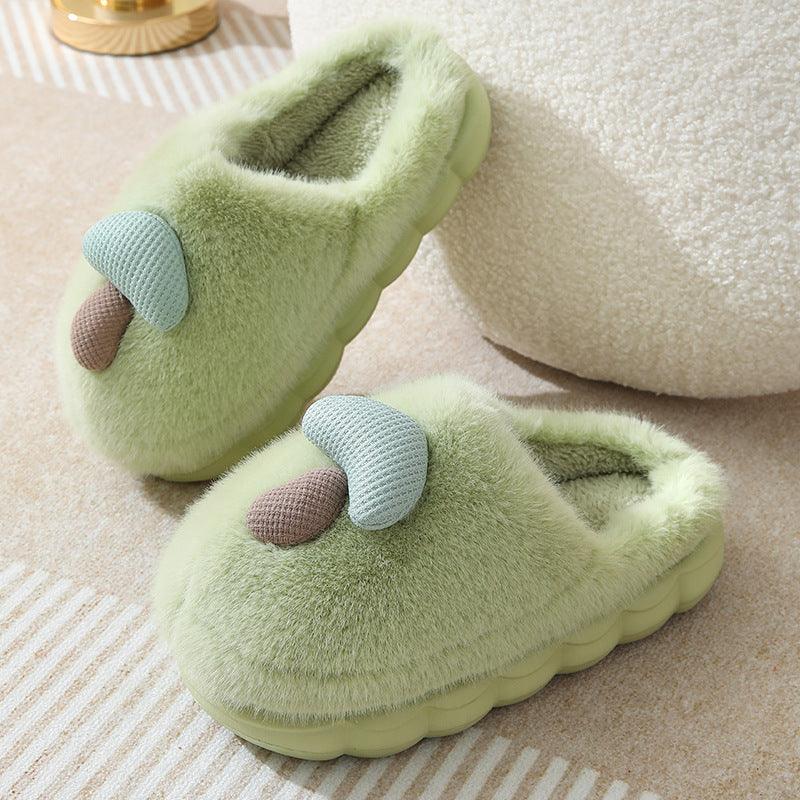 Exclusive Cute Mushroom Cotton Slippers For Women — Camel — Size 36or37 — Alternate View 13