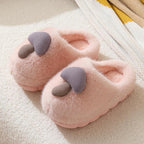 Exclusive Cute Mushroom Cotton Slippers For Women — Camel — Size 36or37 — Top View