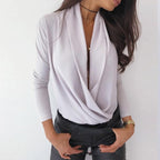Exclusive Deep V-Neck Shirt | Bold & Sophisticated Style — Black — Size 3XL — Detail View